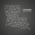 Louisiana black outline polygonal triangle vector map