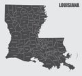 Louisiana County Map Royalty Free Stock Photo