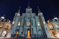 Night view of the beautiful historical St. Louis Cathedral at French Quarter Royalty Free Stock Photo