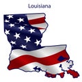 Louisiana full of American flag waving in the wind
