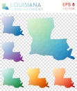 Louisiana geometric polygonal maps, mosaic style.