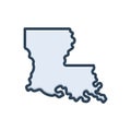 Color illustration icon for Louisiana, map and country