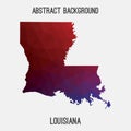 Louisiana map in geometric polygonal,mosaic style. Royalty Free Stock Photo