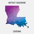 Louisiana map in geometric polygonal,mosaic style. Royalty Free Stock Photo