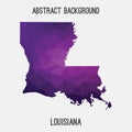 Louisiana map in geometric polygonal,mosaic style. Royalty Free Stock Photo