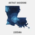 Louisiana map in geometric polygonal,mosaic style. Royalty Free Stock Photo