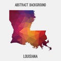 Louisiana map in geometric polygonal,mosaic style. Royalty Free Stock Photo