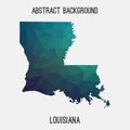 Louisiana map in geometric polygonal,mosaic style. Royalty Free Stock Photo