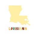 Louisiana map isolated. USA collection. Map of Louisiana - yellow silhouette