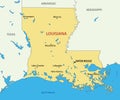 Louisiana - map of state - vector Royalty Free Stock Photo