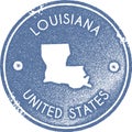 Louisiana map vintage stamp. Royalty Free Stock Photo