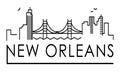 Louisiana, New Orleans architecture line skyline illustration. Linear vector cityscape with famous landmarks, city sights, design Royalty Free Stock Photo