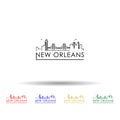 Louisiana, new orleans architecture line skyline multi color icon. Simple thin line, outline vector of cities icons for ui and ux Royalty Free Stock Photo