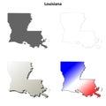 Louisiana outline map set