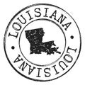 Louisiana Silhouette Postal Passport Stamp Round Vector Icon Seal Badge Illustration. Royalty Free Stock Photo