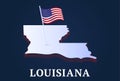 Louisiana state Isometric map and USA national flag 3D isometric shape of us state Vector Illustration Royalty Free Stock Photo