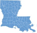 Louisiana State map by counties
