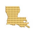 Louisiana State Map Fleur-de-lis Retro