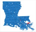 Louisiana state political map