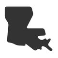 Louisiana black silhouette map. State of USA Royalty Free Stock Photo