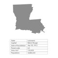 Louisiana. States of America territory on white background. Separate state. Vector illustration