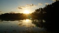 Louisiana swamp sunset and silhouettes Royalty Free Stock Photo