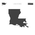 Louisiana US State Vector Map Isolated on White Background. High-Detailed Black Silhouette Map of Louisiana Royalty Free Stock Photo