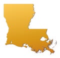 Louisiana (USA) map Royalty Free Stock Photo