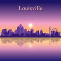 Louisville city silhouette on sunset background Royalty Free Stock Photo
