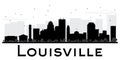 Louisville City skyline black and white silhouette. Royalty Free Stock Photo