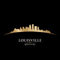 Louisville Kentucky city skyline silhouette black background Royalty Free Stock Photo