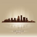 Louisville Kentucky city skyline silhouette Royalty Free Stock Photo