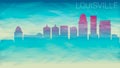 Louisville Kentucky City USA Skyline Vector Silhouette. Broken Glass Abstract Geometric Dynamic Textured. Banner Background. Color