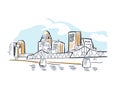 Louisville Kentucky usa America vector sketch city illustration line art