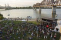 Summer outdoor concert, WFPK Waterfront Wednesday, Louisville, K Royalty Free Stock Photo