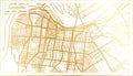 Louisville Kentucky USA City Map in Retro Style in Golden Color. Outline Map