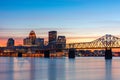 Louisville, Kentucky, USA Skyline on the River Royalty Free Stock Photo