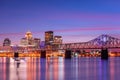 Louisville, Kentucky, USA Skyline on the River Royalty Free Stock Photo