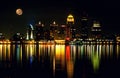 Louisville KY night skyline. Royalty Free Stock Photo