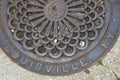 Louisville - manhole cover Royalty Free Stock Photo