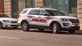 Louisville Police Car in the city - LOUISVILLE, USA - JUNE 14, 2019 Royalty Free Stock Photo