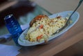 Lunch with chicken and rice Royalty Free Stock Photo