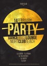 Lounge bar party poster vector background with moon. Royalty Free Stock Photo
