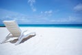 Lounge chairs tropical beach Royalty Free Stock Photo