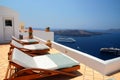 Lounge chairs, view in Santorini