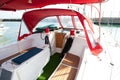 Lounge cockpit in a boat.