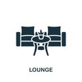 Lounge icon. Monochrome simple sign from airport elements collection. Lounge icon for logo, templates, web design and Royalty Free Stock Photo