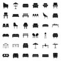 Lounge icons set simple vector. Business sofa