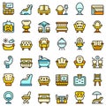 Lounge icons set vector flat