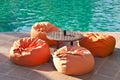 Lounge by a swimming pool Royalty Free Stock Photo
